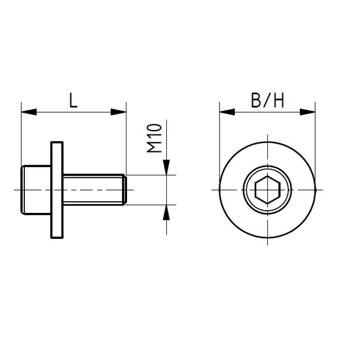 Inbus-Schraube M10 x 25 A4, 1.4404