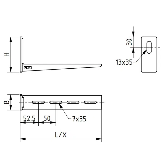 Flachausleger 100 A4, 1.4404