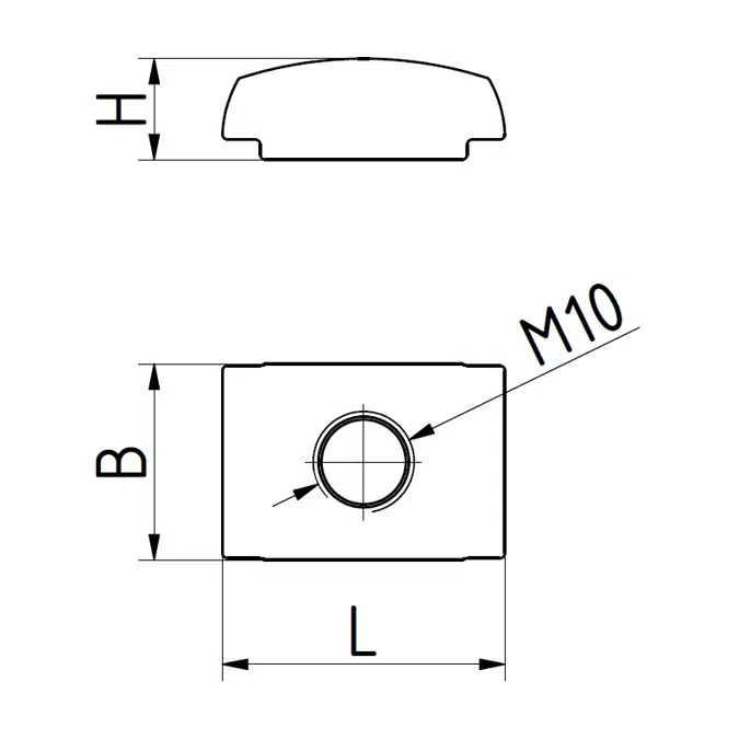 Hammerkopf-Mutter M10 A4, 1.4404