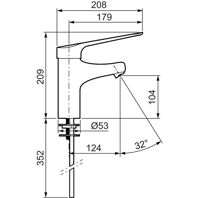 MEDICARE basinmixer with long spout