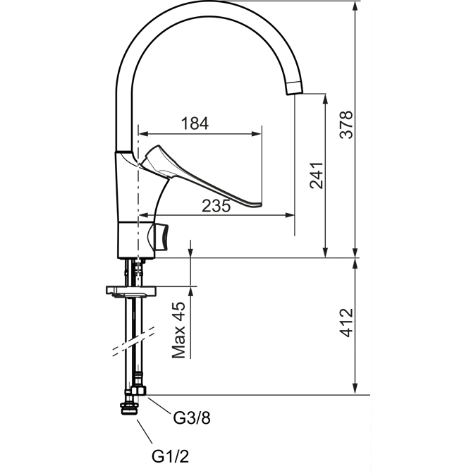 9000XE Care Kitchen mixer with dishwasher valve