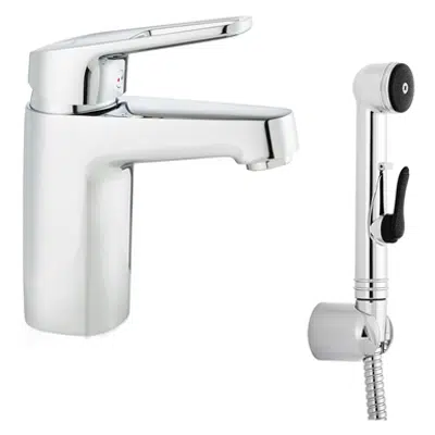 Siljan Basin mixer with self-closing hand shower