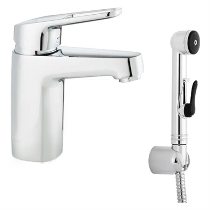 Siljan Basin mixer with self-closing hand shower