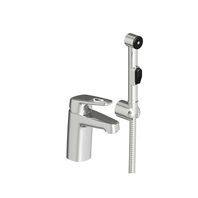 Siljan Basin mixer with self-closing hand shower