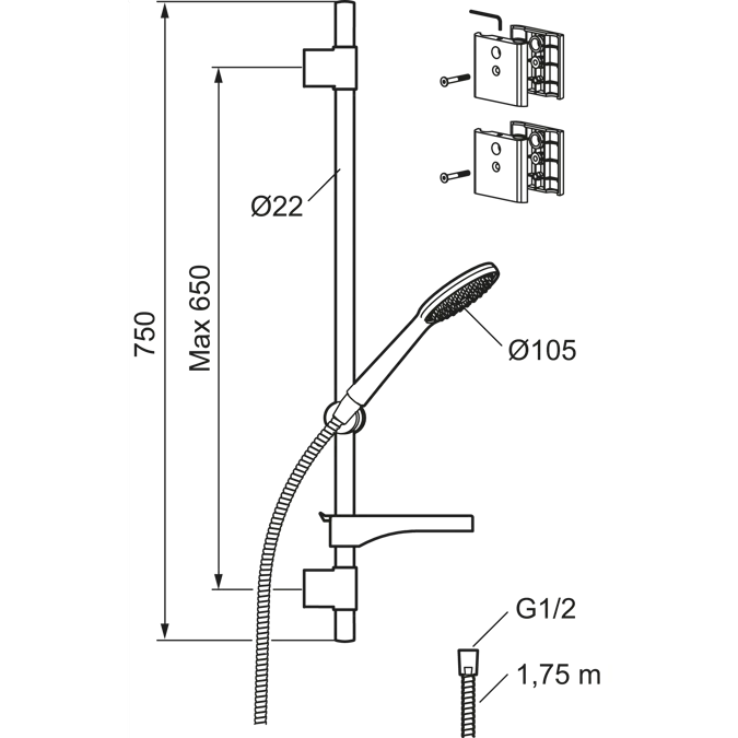 9000XE Shower set Vaska