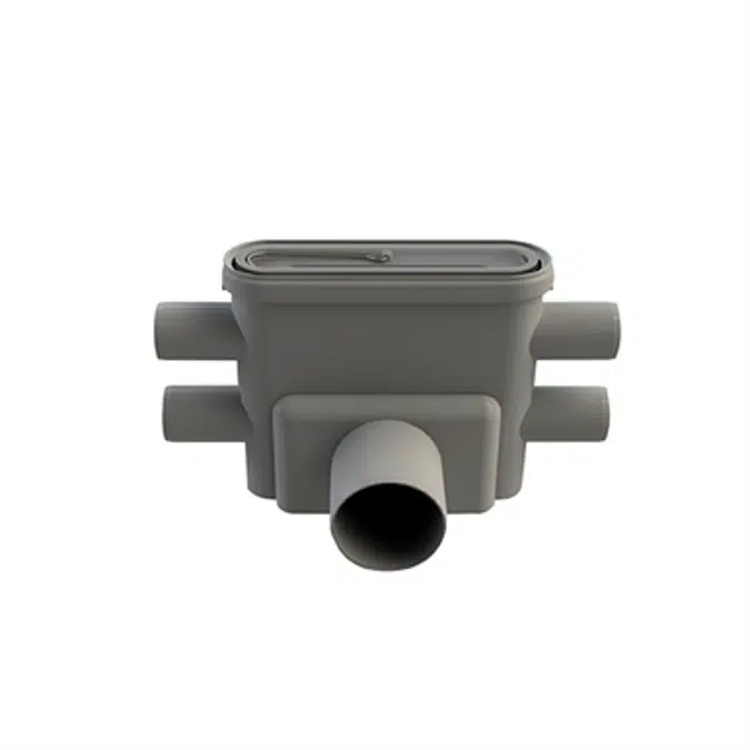 Outlet unit - Ø75 mm horizontal drain - 4 x Ø40 mm (open as needed)