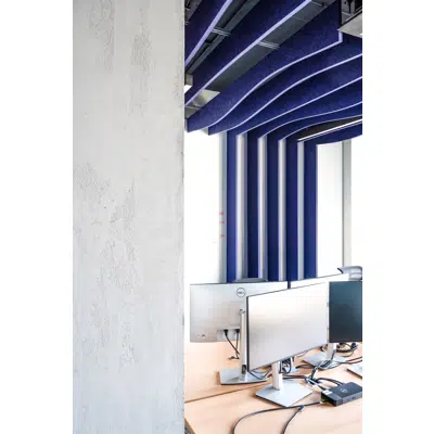 Acoustic Ceiling Baffle Wave Modular için görüntü