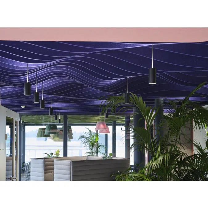 Acoustic Ceiling Baffle Wave Ripple Bespoke