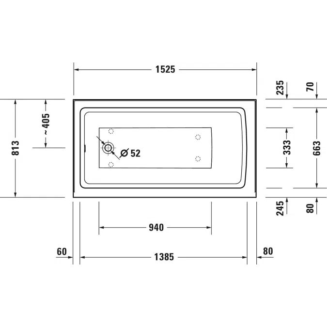 Architec Bañera Blanco 1525x813 mm - 700437