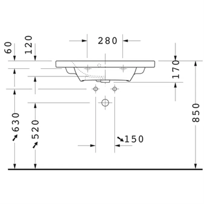 DuraStyle Washbasin, furniture washbasin compact 233778