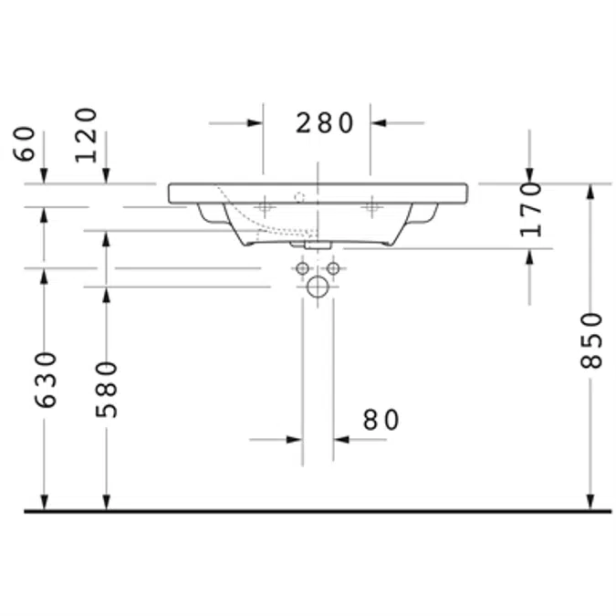 DuraStyle Washbasin, furniture washbasin compact 233778