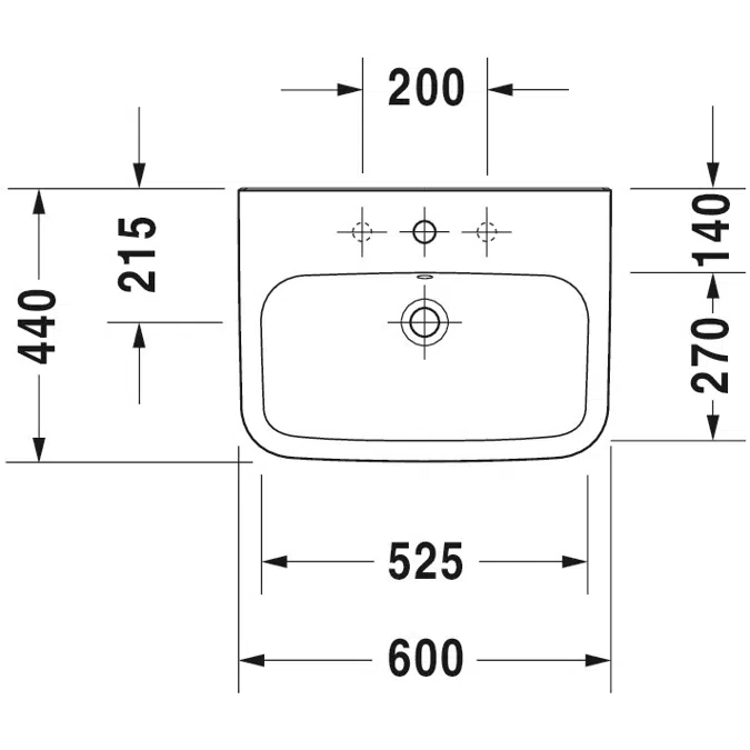DuraStyle Washbasin 600 mm - 231960