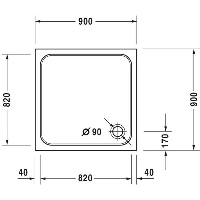 Duravit D-Code Plato de ducha, Cuadrado - 720102