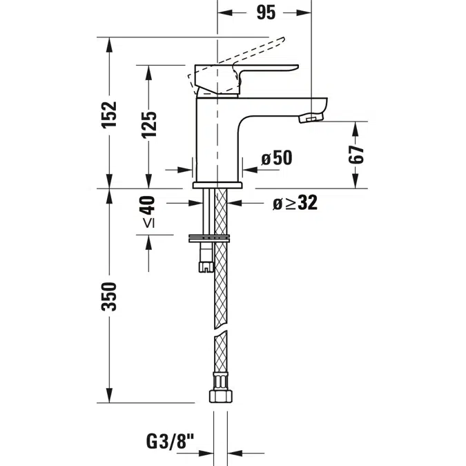 A.1 Mezclador monomando para lavabo S Cromado brillante - A11010