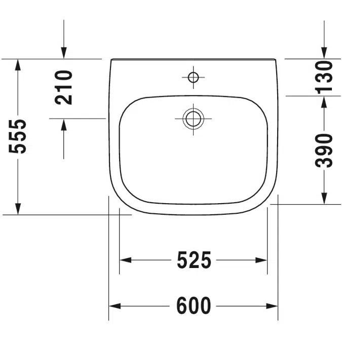 D-Code Washbasin White High Gloss 600 mm - 231360