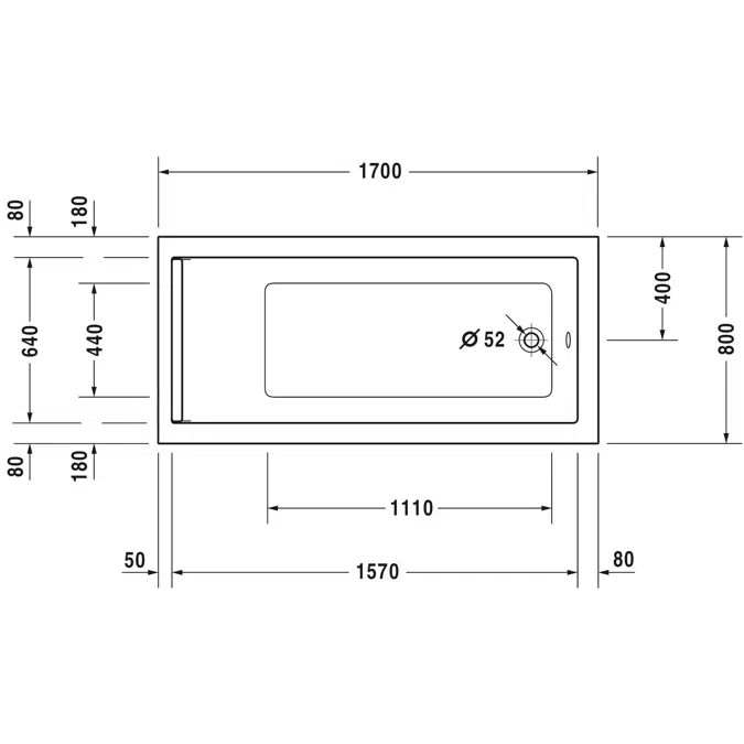 Starck Badewanne, Rechteckig 700336