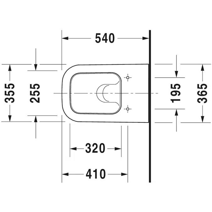 Happy D.2 Wall-mounted toilet White High Gloss 540 mm - 222109
