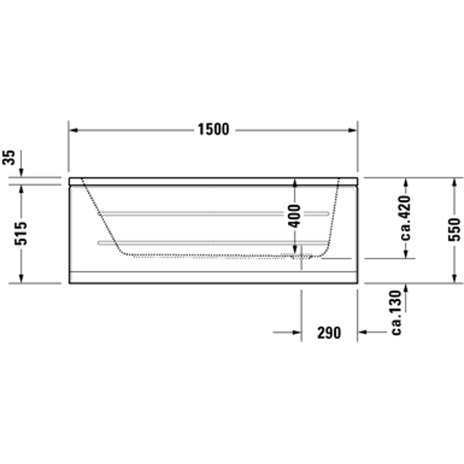 D-Code rectangular bathtub 700102