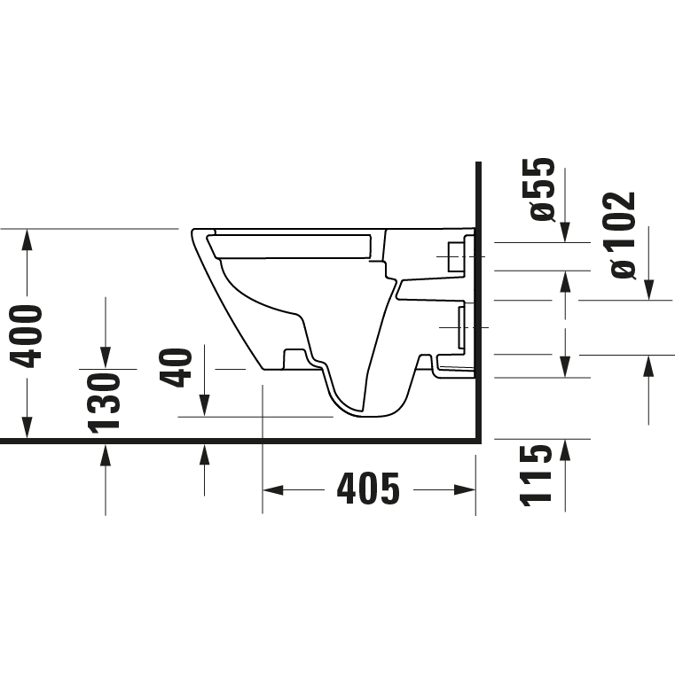 D-Neo Set inodoro suspendido 540 mm - 457809