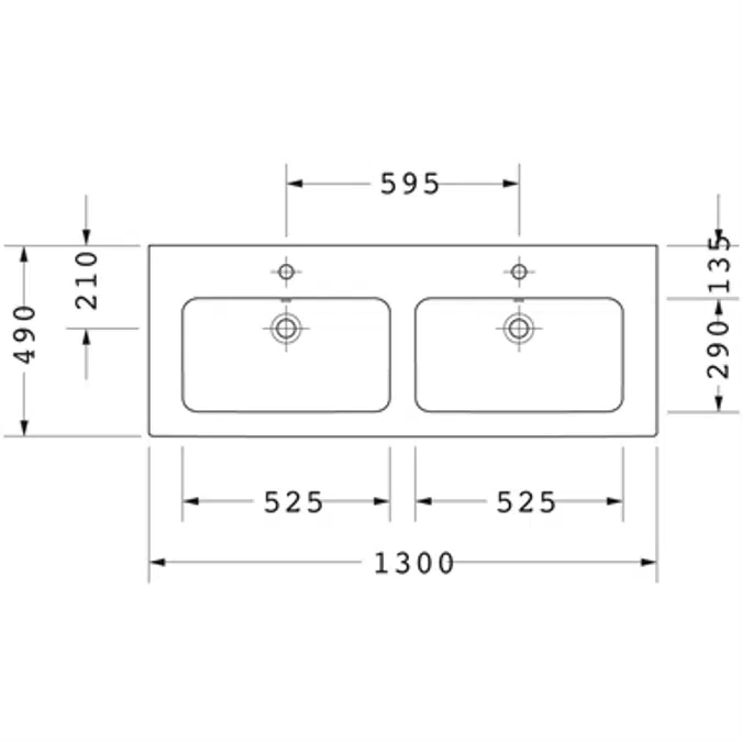 ME by Starck Double washbasin, double furniture washbasin 233613