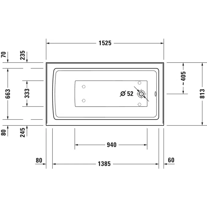 Architec Bañera Blanco 1525x813 mm - 700353