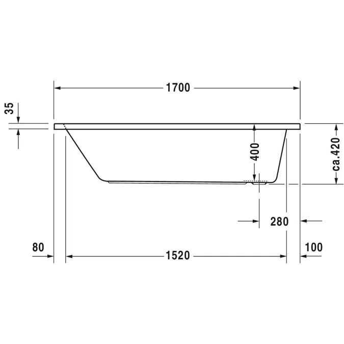 D-Code Bathtub White  1700x750 mm - 700100