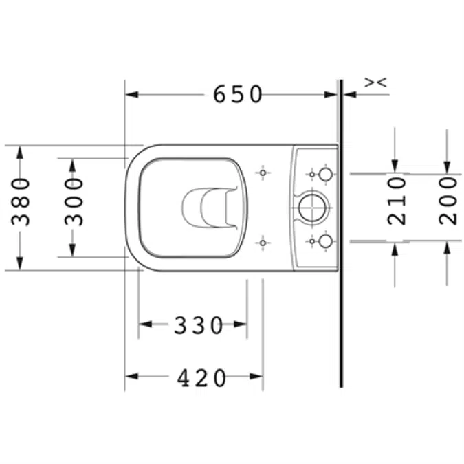 P3 Comforts Toilet close-coupled Duravit Rimless¨ 216301