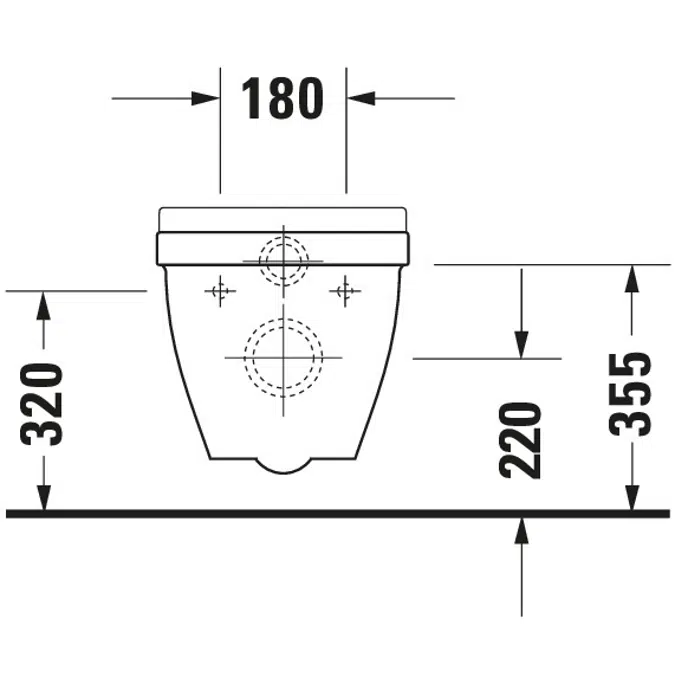 Starck 3 Wall-mounted toilet White High Gloss 540 mm - 220009
