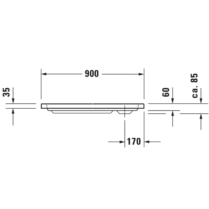 D-Code Shower tray White 900x750 mm - 720104