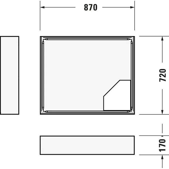 D-Code Shower tray White 900x750 mm - 720104