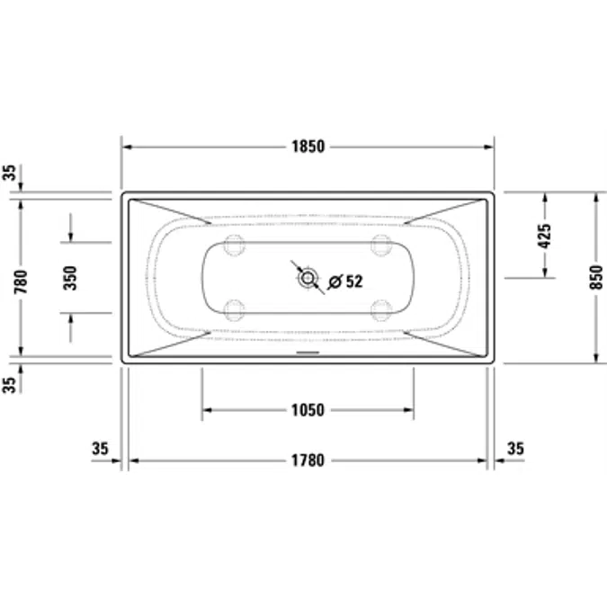 Duravit DuraSquare Bañera, Rectangular - 700430