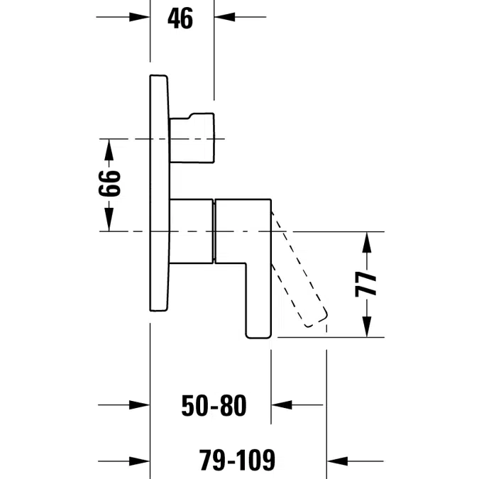 DE5210 D-Neo Single lever bathtub mixer for concealed installation