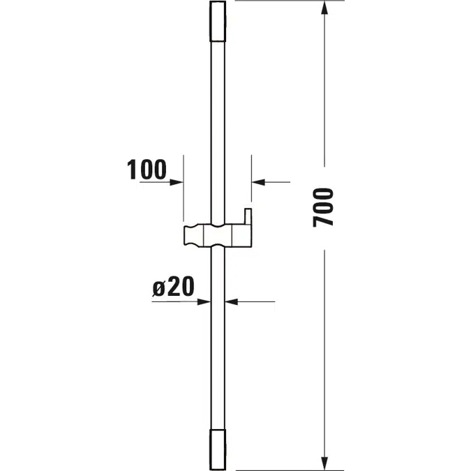 Shower rail 700x20x70 mm - UV0600001