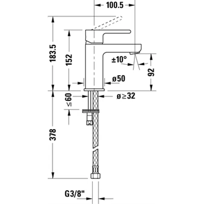 B.2 Single lever washbasin mixer B2101002