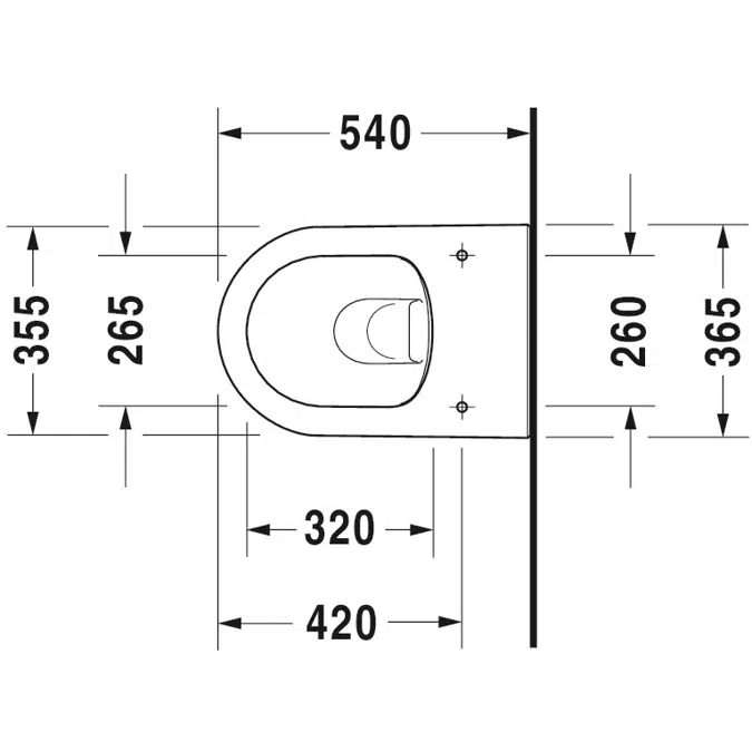Darling New Wall-mounted toilet, 540 mm - 255709