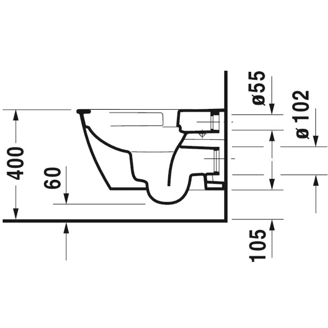 Darling New Wall-mounted toilet, 540 mm - 255709