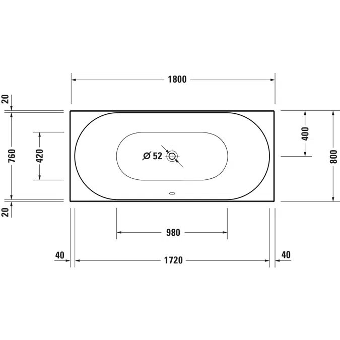 Duravit D-Neo Bañera, Rectangular - 700476