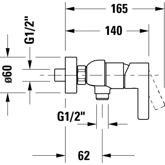 DE4230 D-Neo Single lever shower mixer for exposed installation