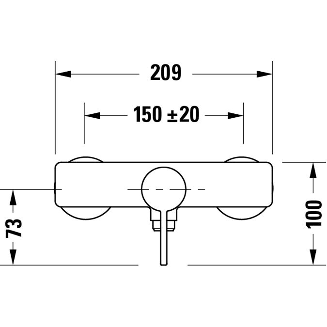 DE4230 D-Neo Single lever shower mixer for exposed installation