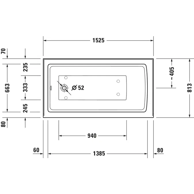 Architec Bañera Blanco 1525x813 mm - 700354