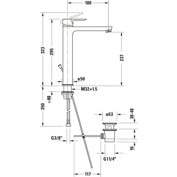 A.1 Mezclador monomando para lavabo XL Cromado brillante
XLSX - A11040