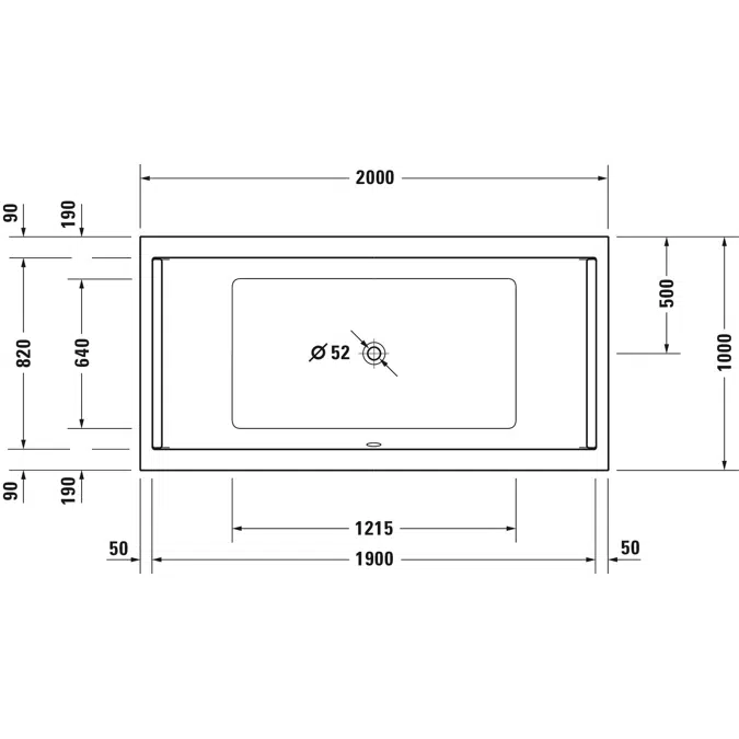 Starck Bathtub White  2000x1000 mm - 700341