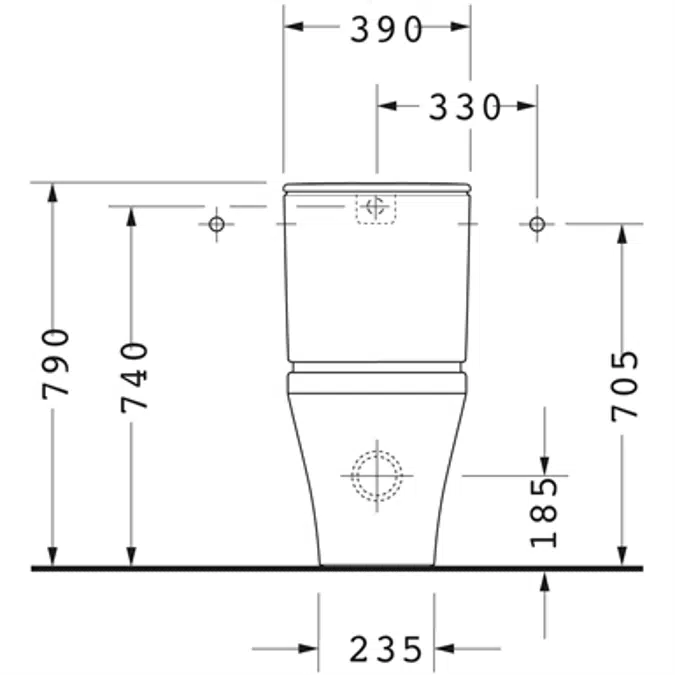 DuraStyle Floorstanding toilet for combination White High Gloss 630 mm - 216209