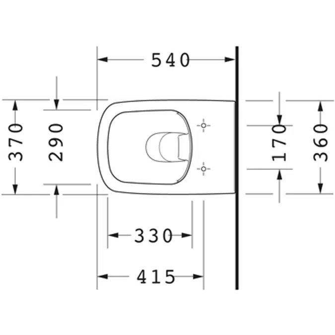 DuraStyle Toilet wall mounted Duravit Rimless 255109