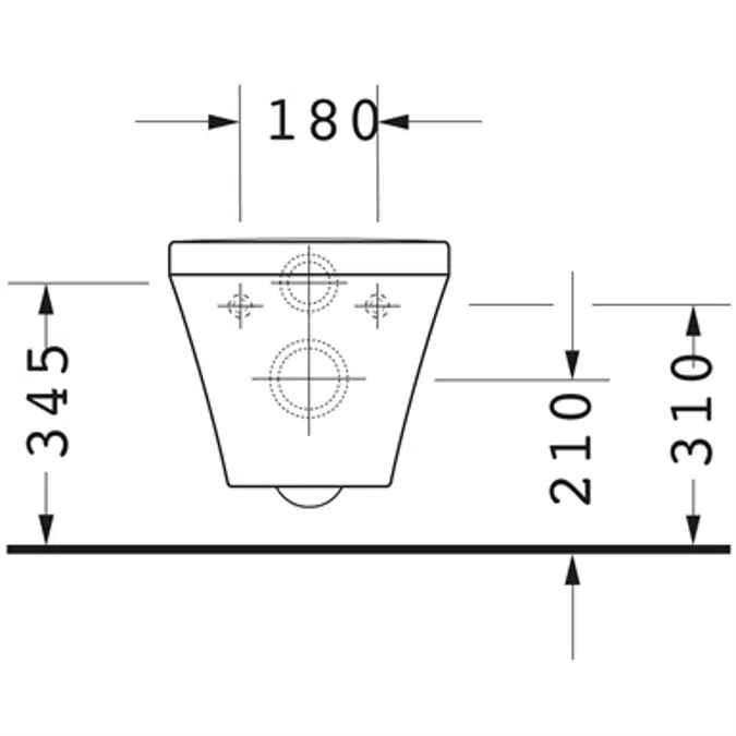DuraStyle Toilet wall mounted Duravit Rimless 255109