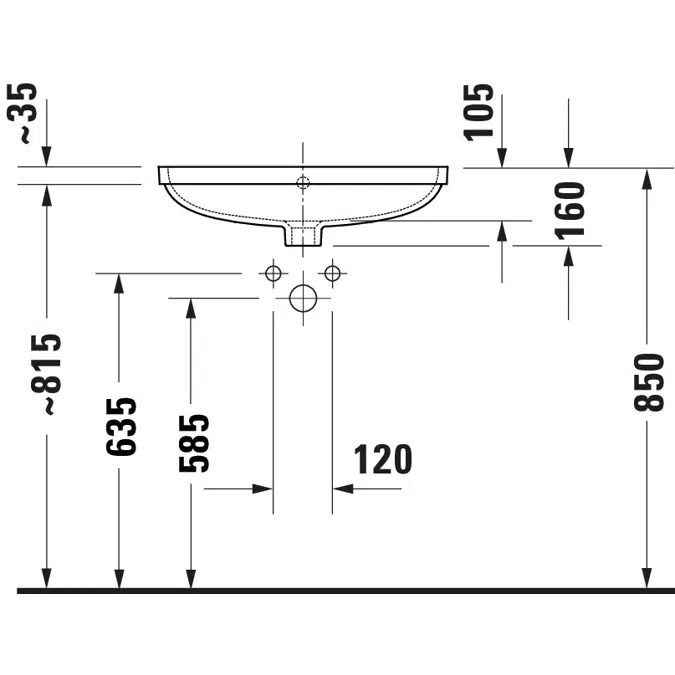 Duravit No.1 Built-in basin 550 mm - 039555