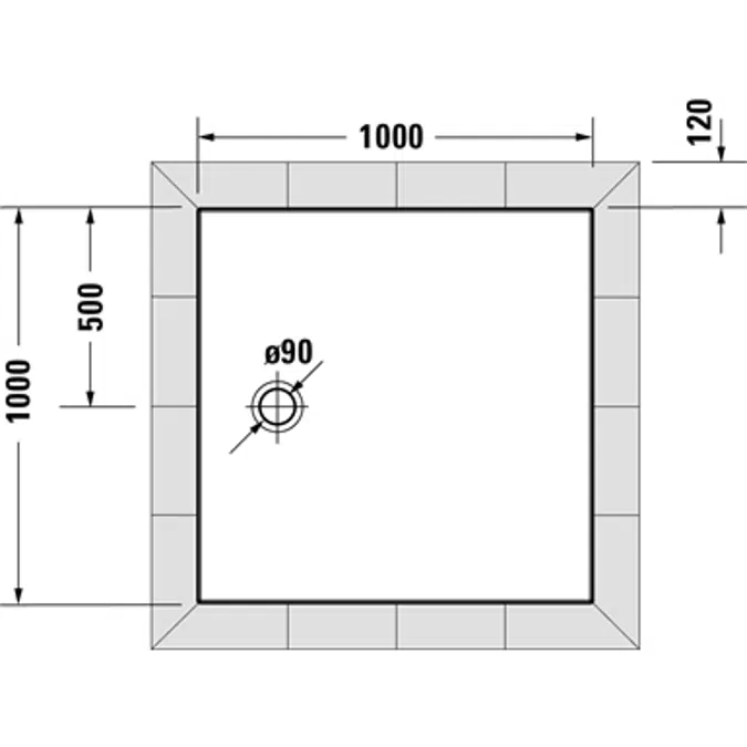 Duravit Tempano Plato de ducha, Cuadrado - 720189