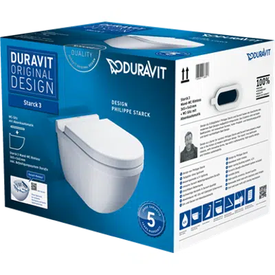 Immagine per Starck 3 Toilet wall mounted Duravit Rimless¨ set 452709