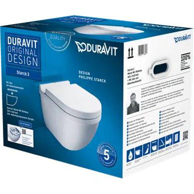 Image for Starck 3 Toilet wall mounted Duravit Rimless¨ set 452709