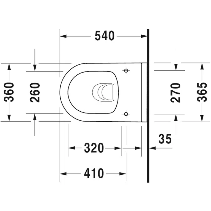 Starck 3 Toilet wall mounted Duravit Rimless¨ set 452709